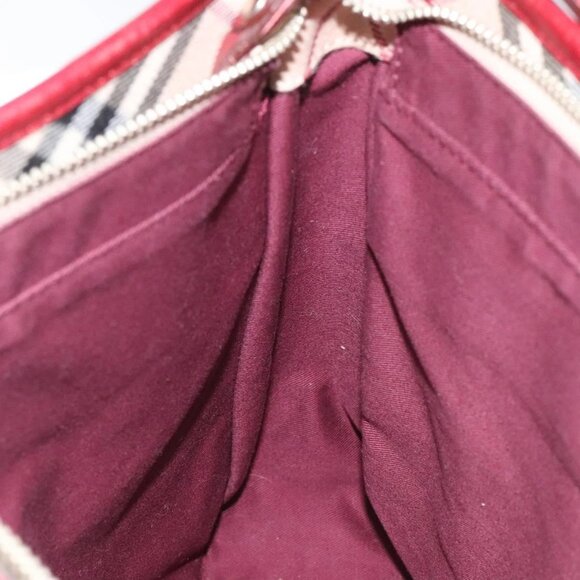 BURBERRY Nova Check Blue Label Shoulder Bag Canvas Beige Auth EC388 - Picture 12 of 16